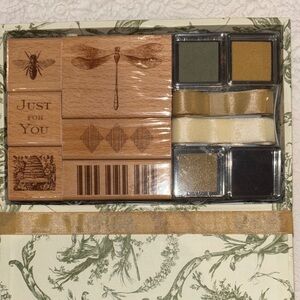 Anna Griffin Rubber Stamp Set - Gold and Cream